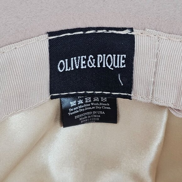 Olive & Pique Ella Wool Felt Gambler Flat Brim Western Hat with Aztec Band‎ OS - Picture 5 of 16